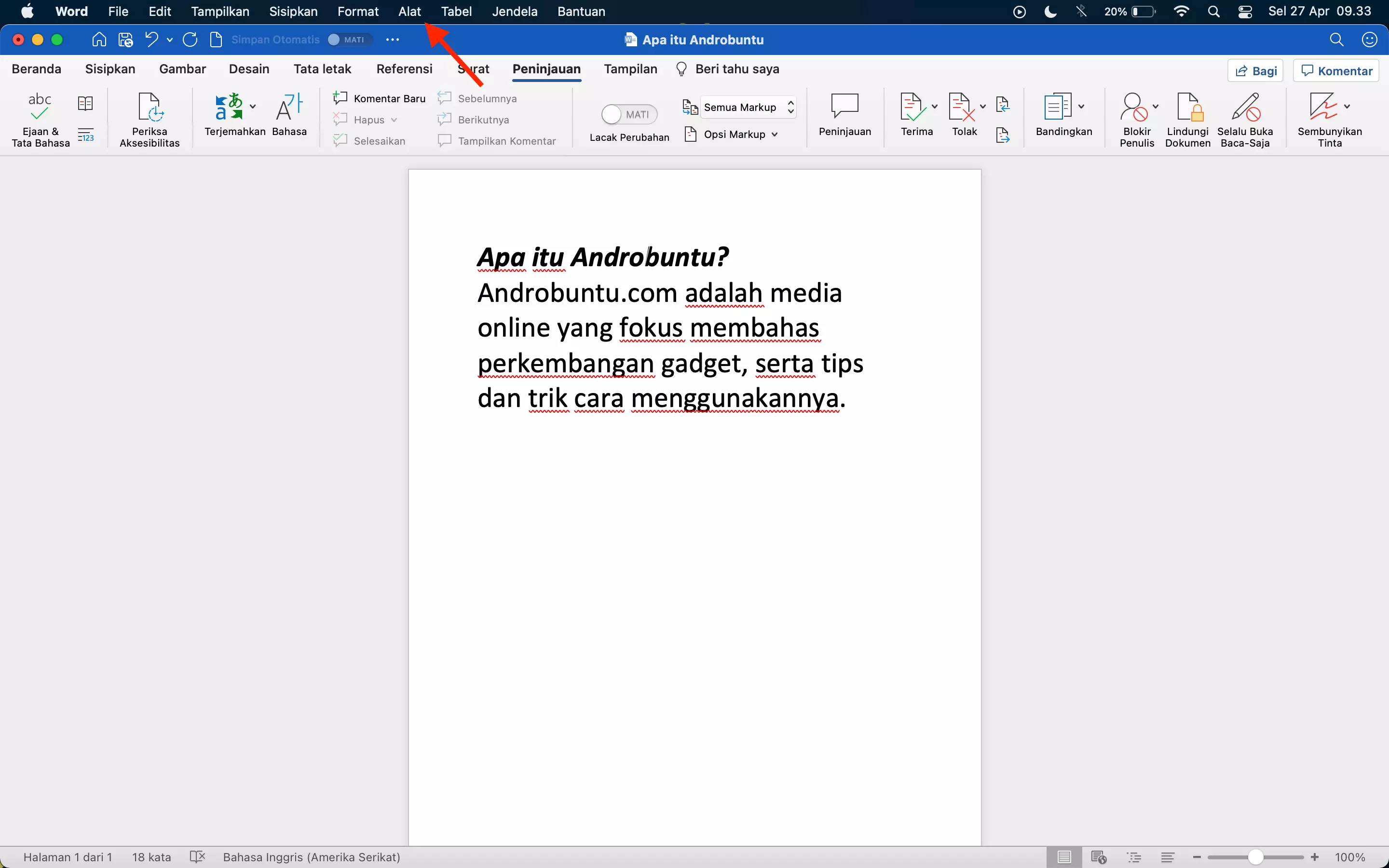 Cara Menampilkan Jumlah Kata pada Microsoft Word by Androbuntu 1