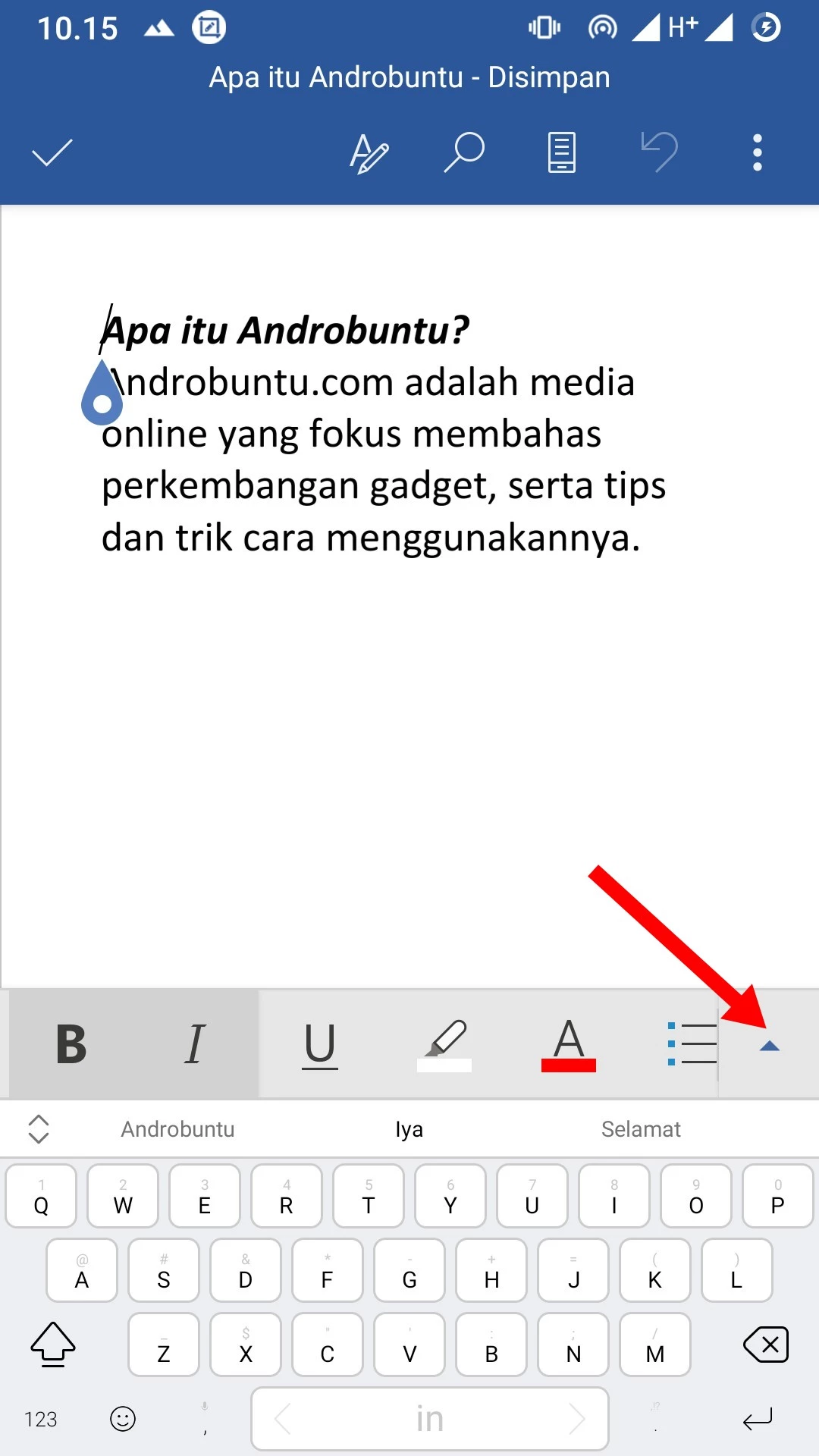 Cara Menampilkan Jumlah Kata pada Microsoft Word by Androbuntu 11