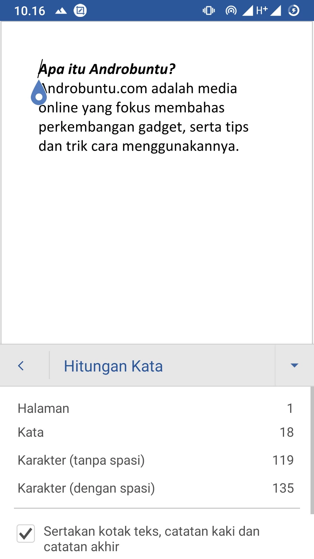 Cara Menampilkan Jumlah Kata pada Microsoft Word by Androbuntu 15