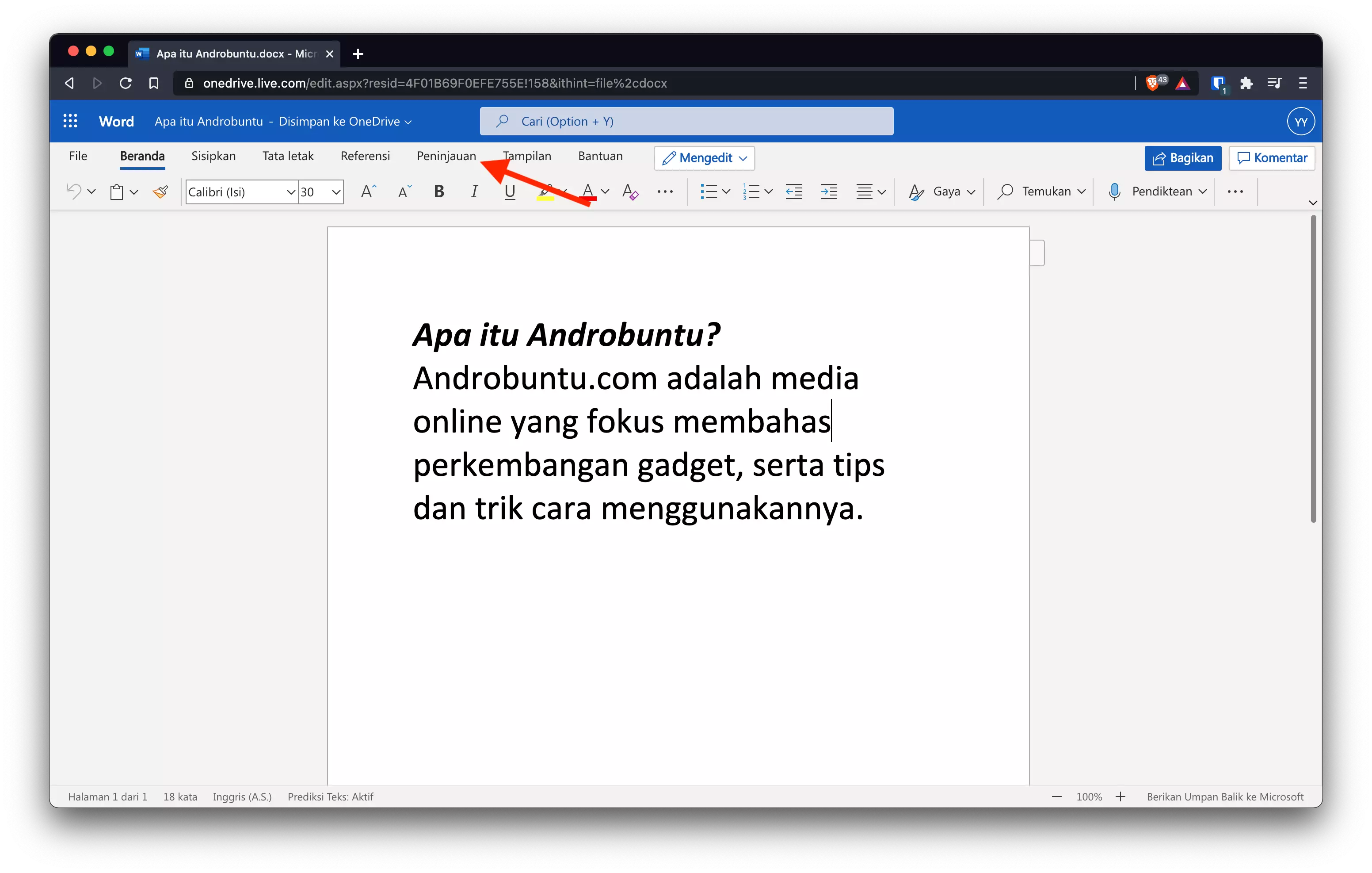 Cara Menampilkan Jumlah Kata pada Microsoft Word by Androbuntu 16