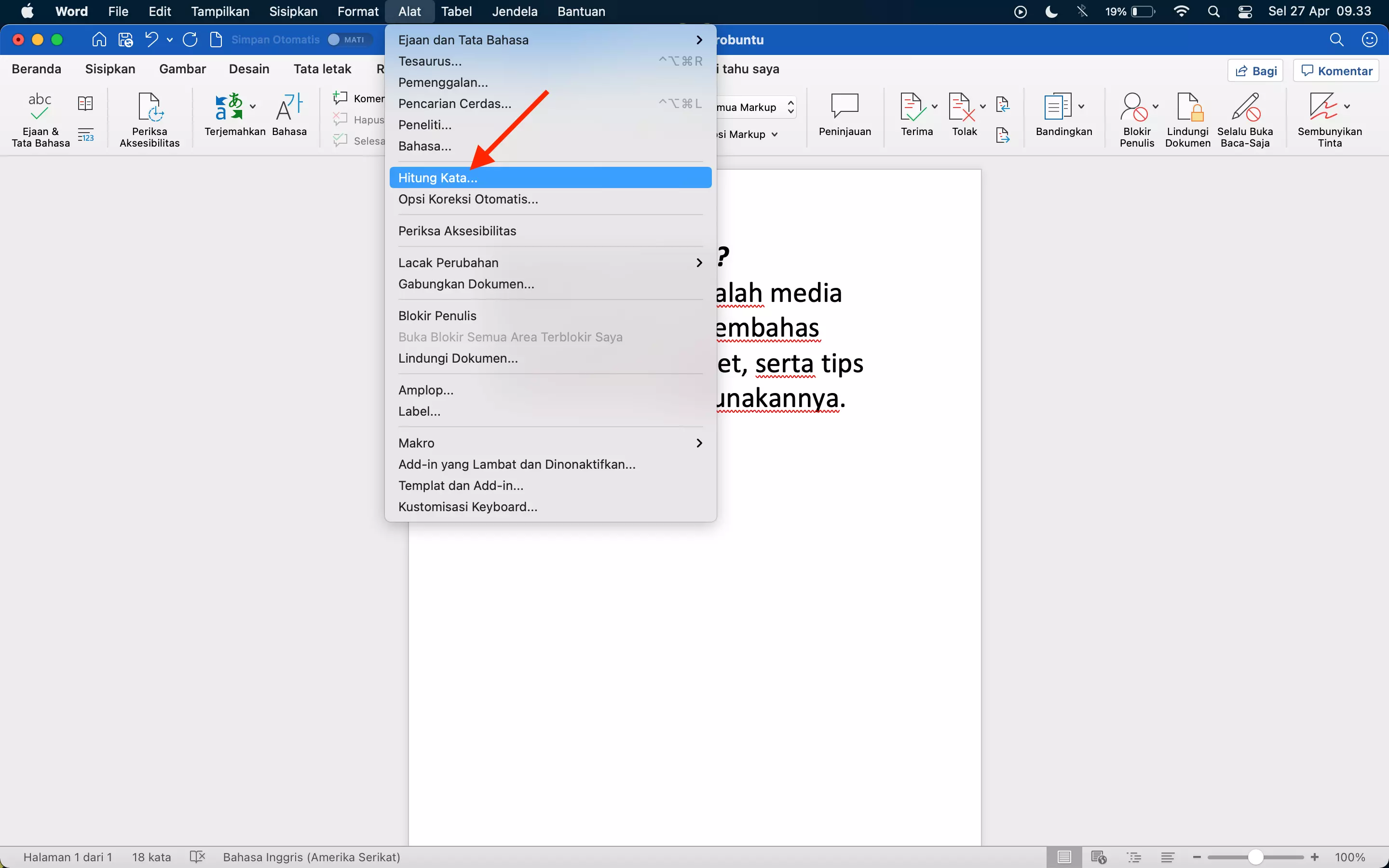 Cara Menampilkan Jumlah Kata pada Microsoft Word by Androbuntu 2