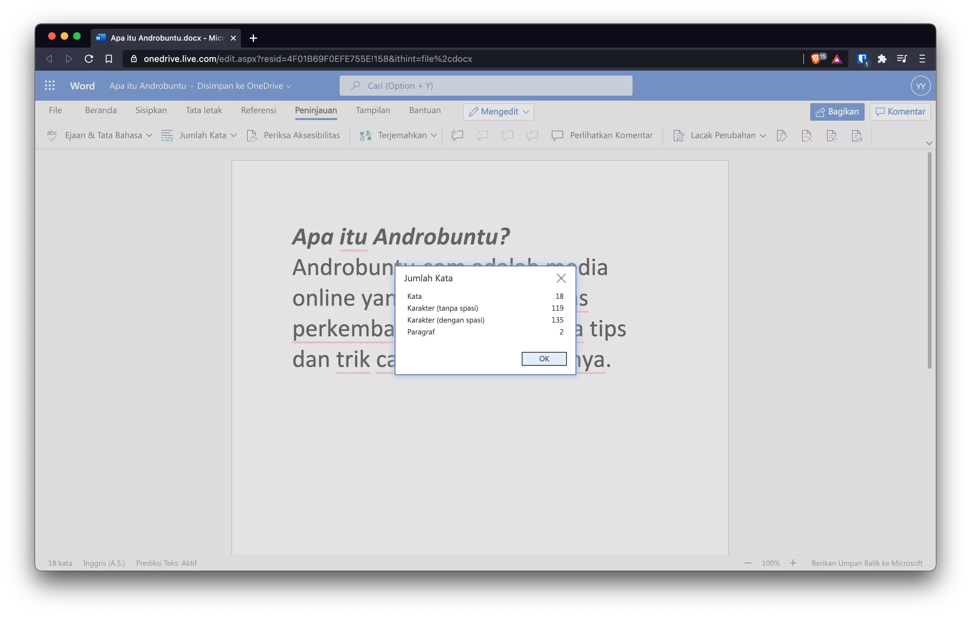 Cara Menampilkan Jumlah Kata pada Microsoft Word by Androbuntu 9