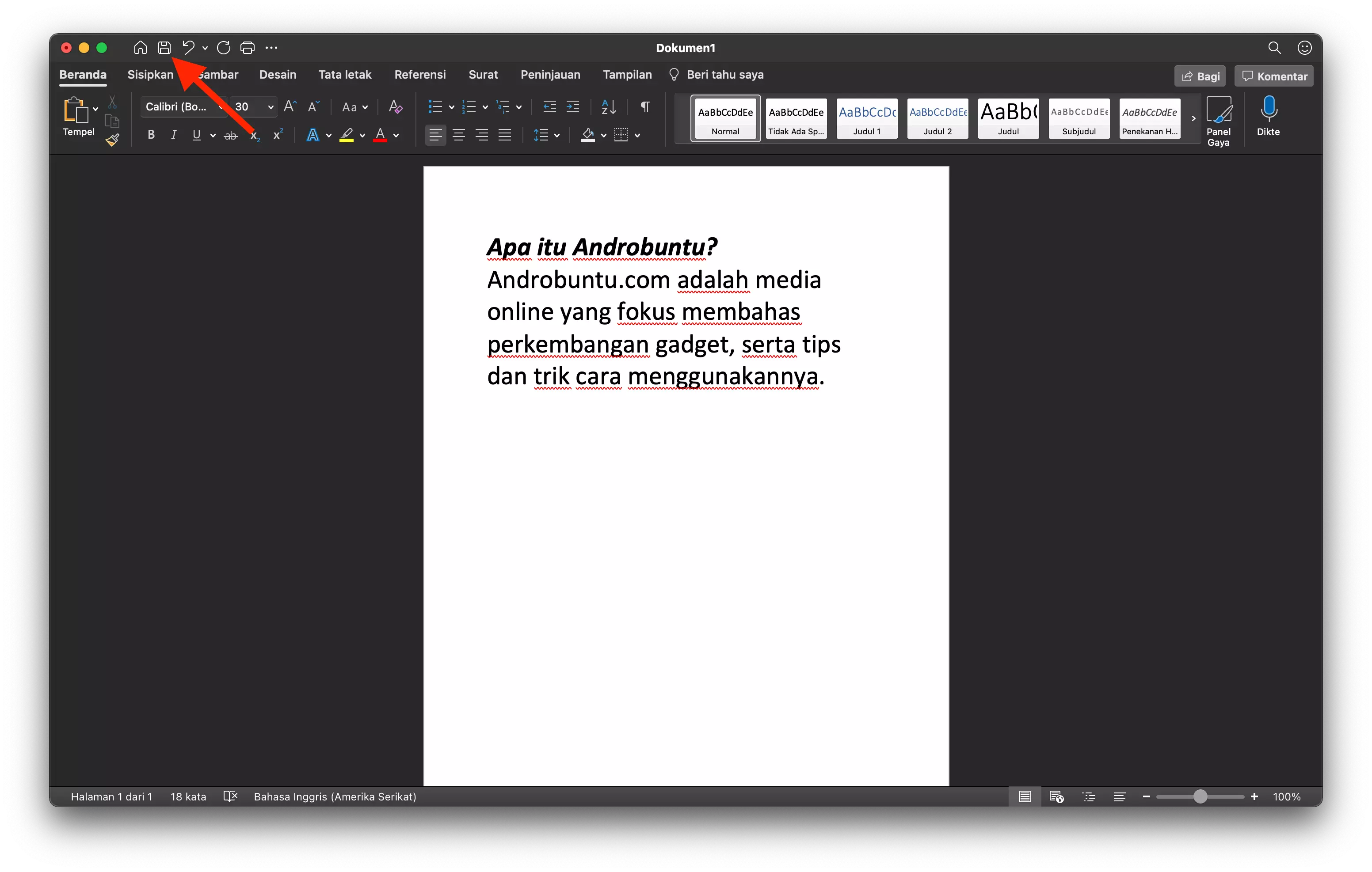 Cara Menyimpan Dokumen di Microsoft Word by Androbuntu 1