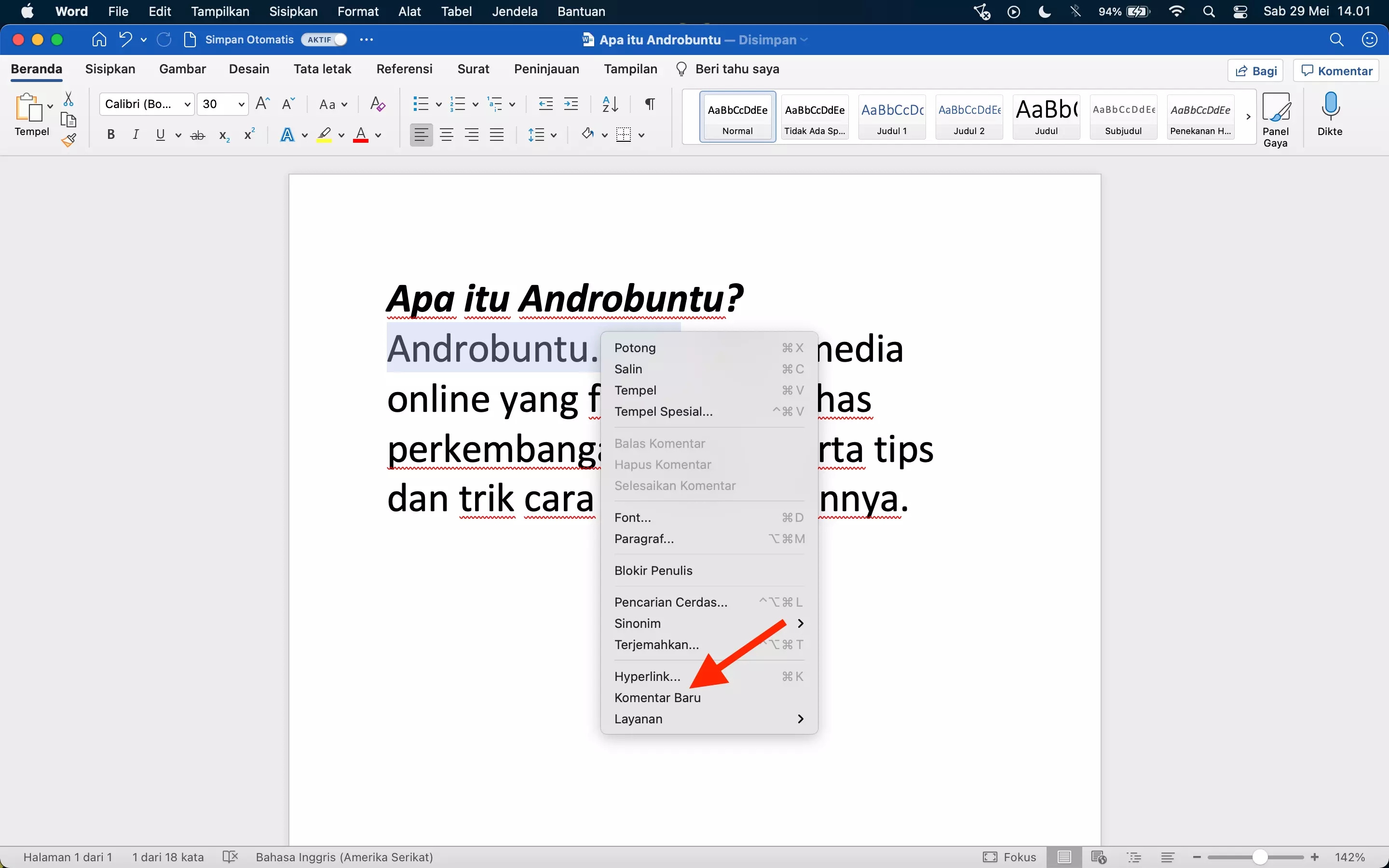 Cara Membuat dan Menghapus Komentar di Microsoft Word by Androbuntu 2