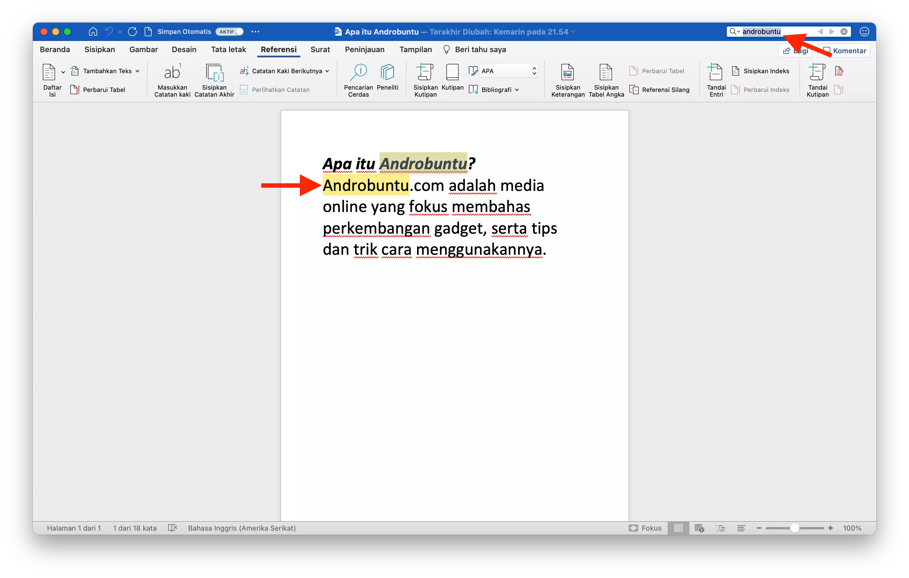 Cara Mencari Kata atau Kalimat di Microsoft Word by Androbuntu 3