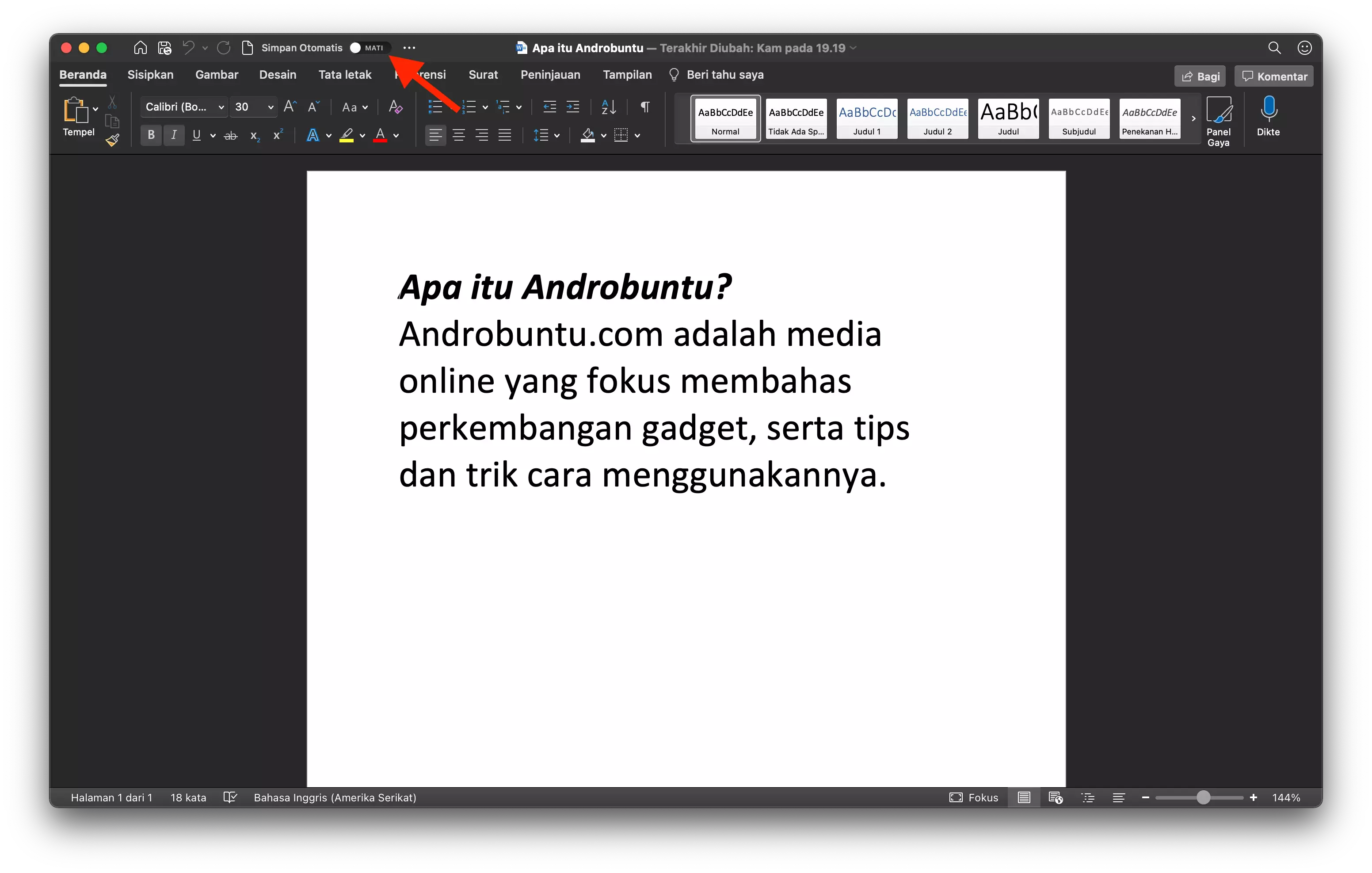 Cara Mengaktifkan Simpan Otomatis di Microsoft Word by Androbuntu 3
