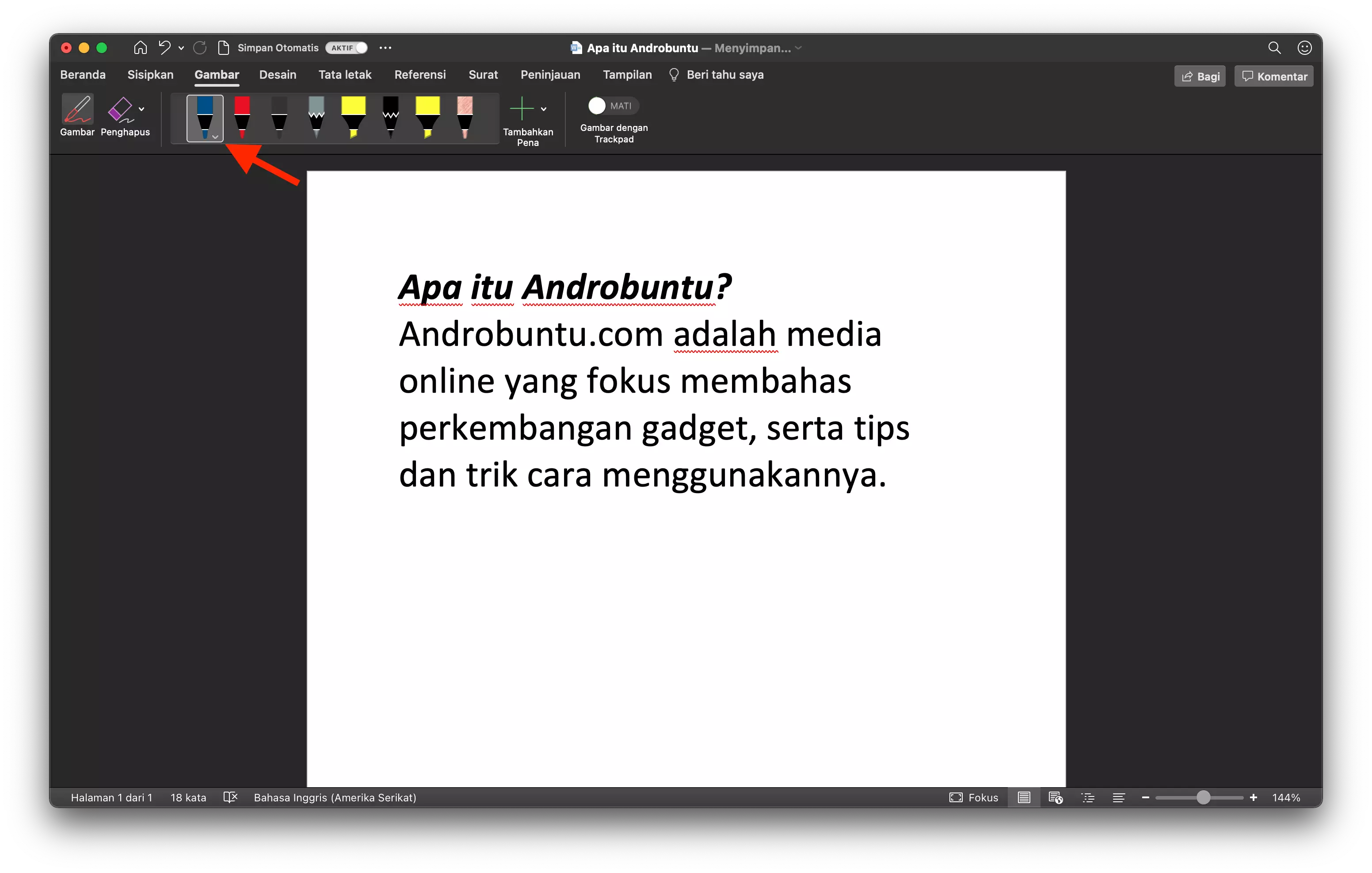Cara Menggambar dengan Mouse di Microsoft Word by Androbuntu 2