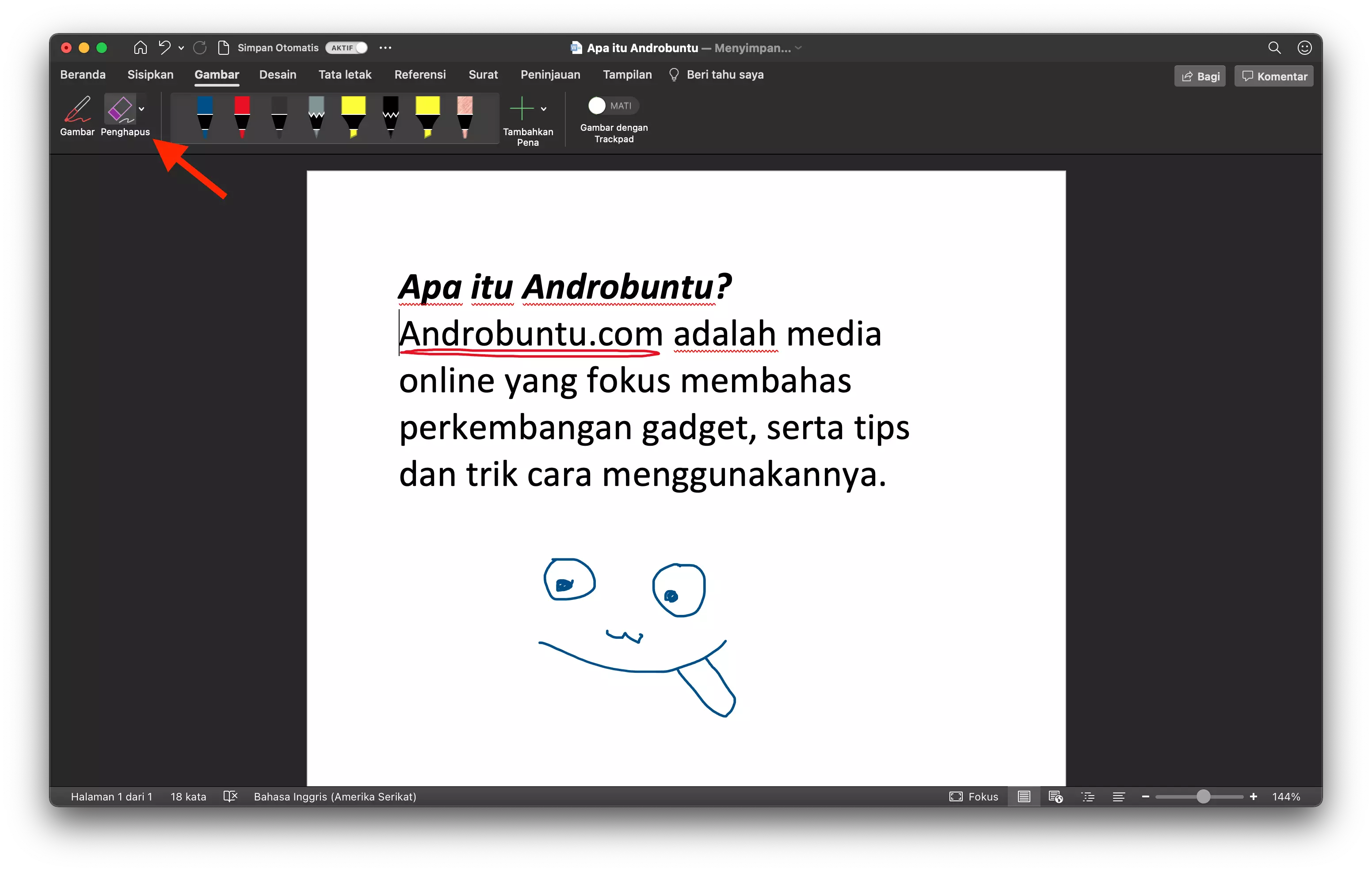 Cara Menggambar dengan Mouse di Microsoft Word by Androbuntu 5