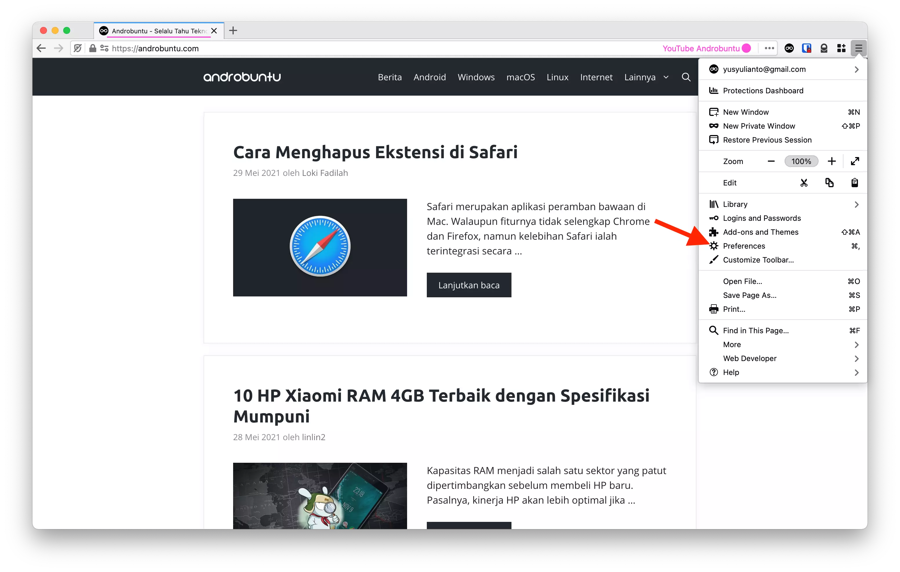 Cara Mengganti Mesin Pencari Default di Firefox by Androbuntu 2