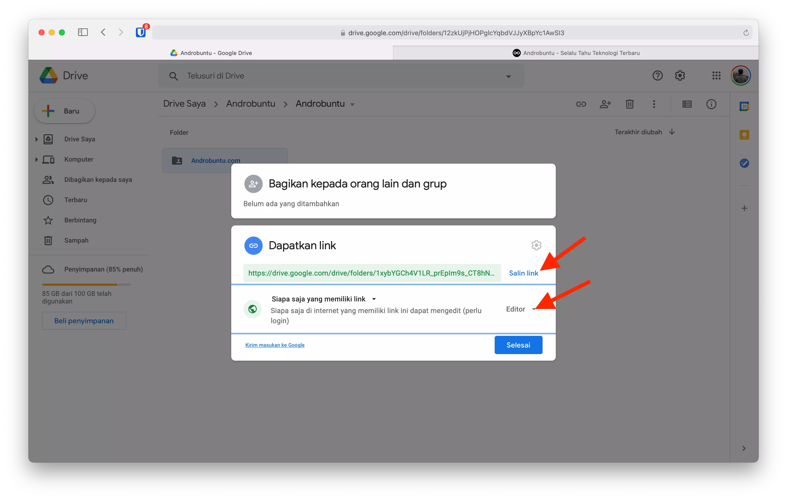 Cara Upload File ke Google Drive Orang Lain by Androbuntu 4