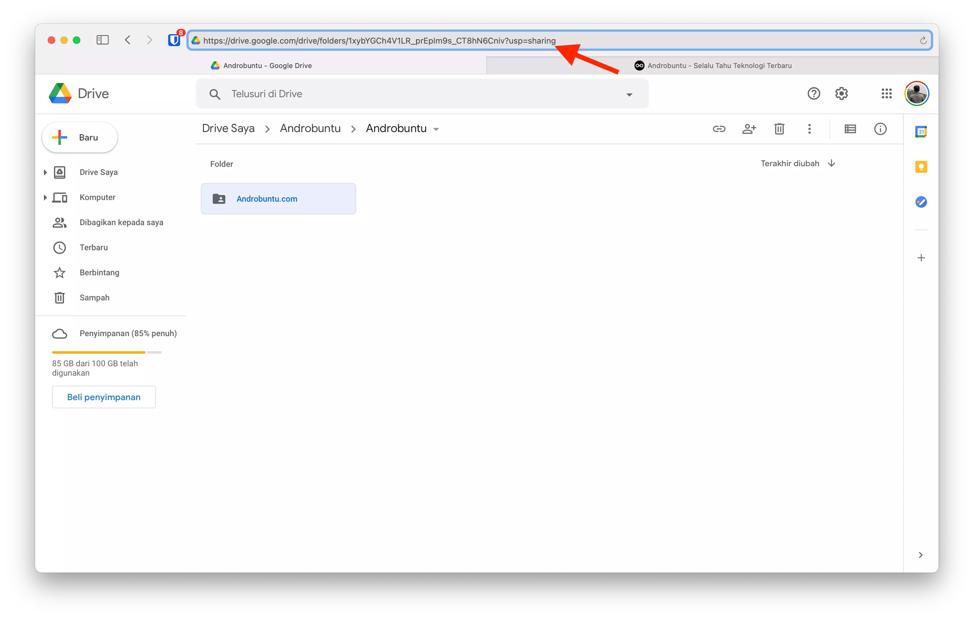 Cara Upload File ke Google Drive Orang Lain by Androbuntu 5