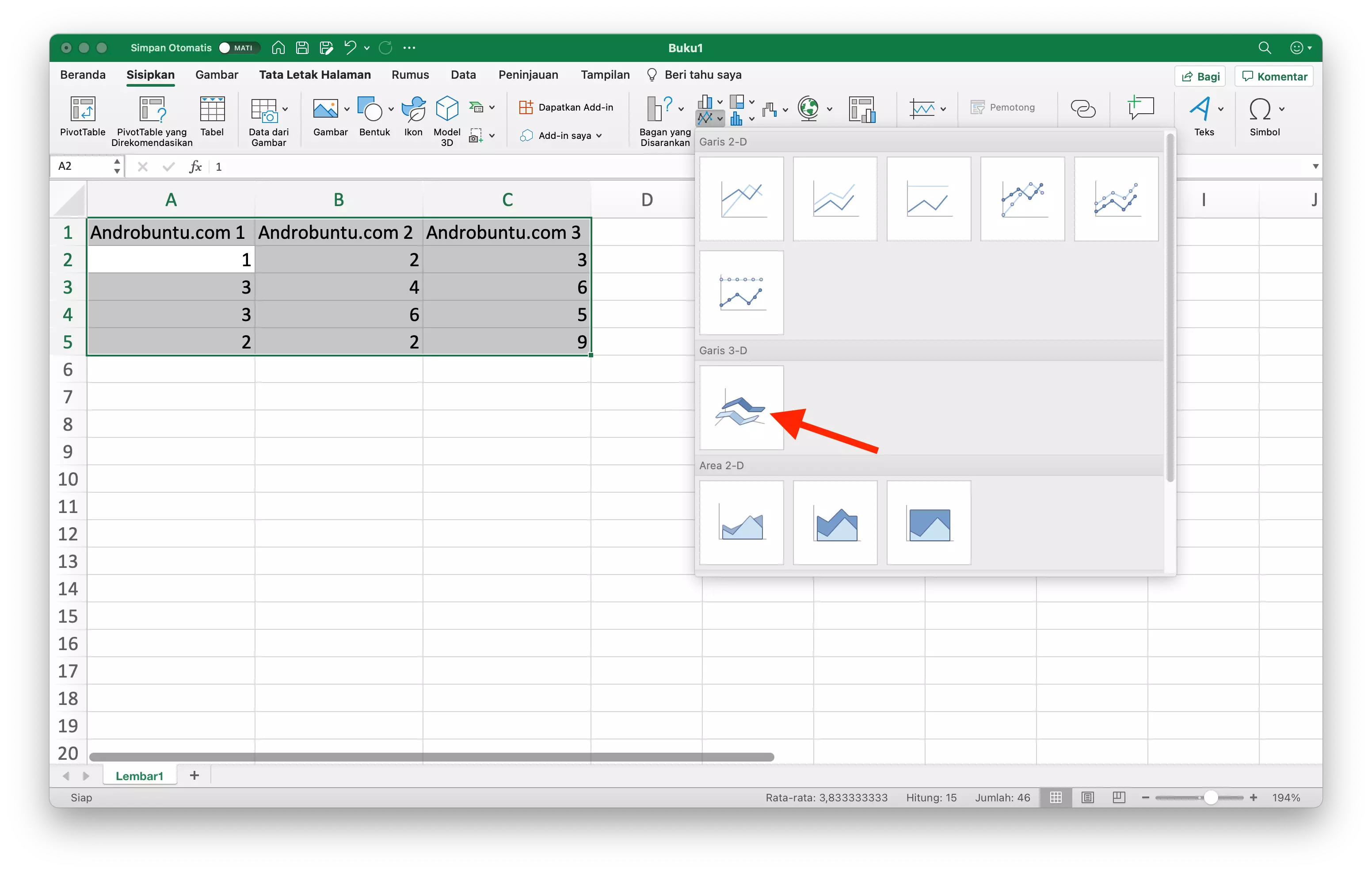 Cara Membuat Grafik di Microsoft Excel by Androbuntu 4