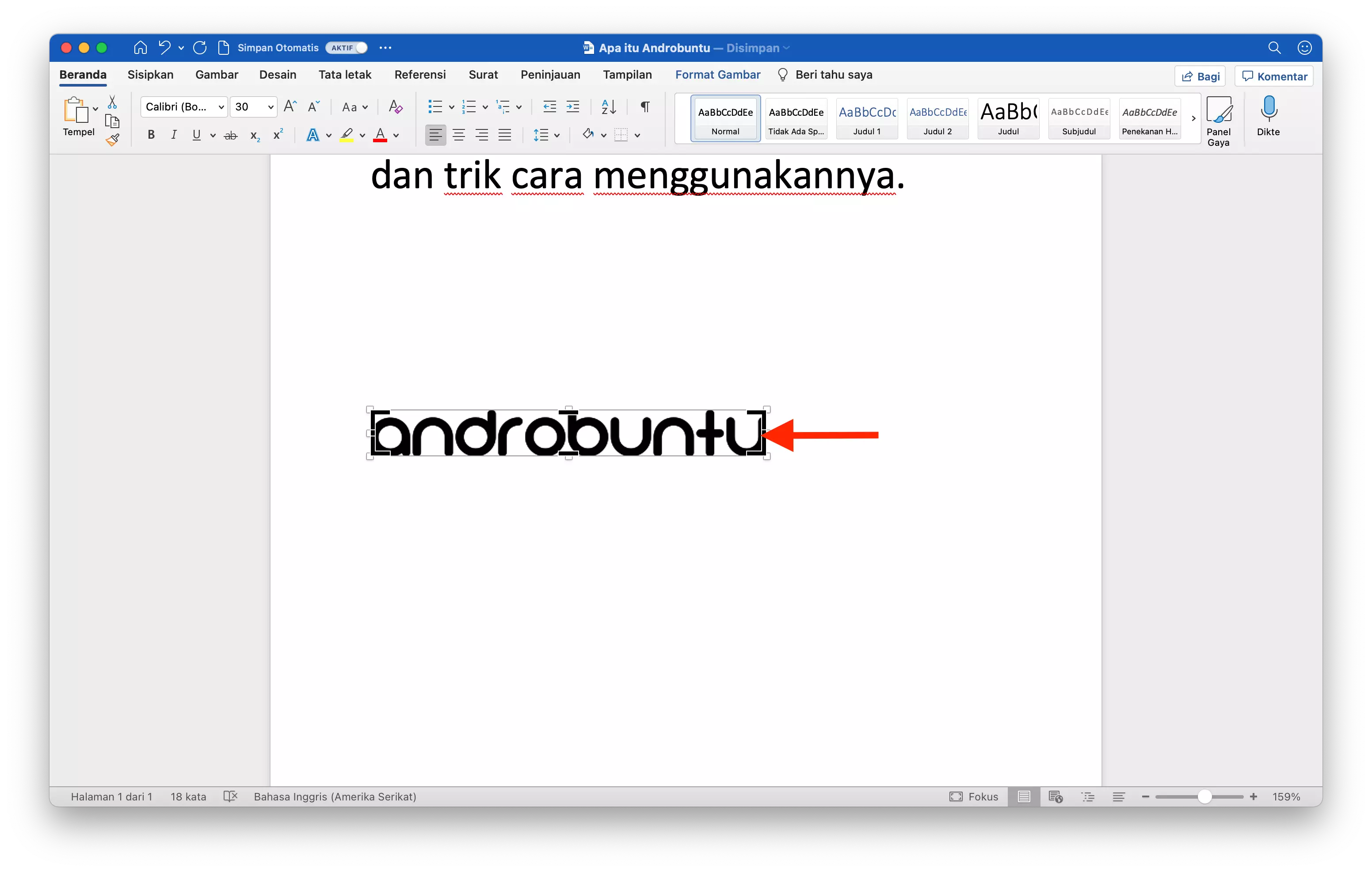 Cara Memotong Gambar di Microsoft Word by Androbuntu 3