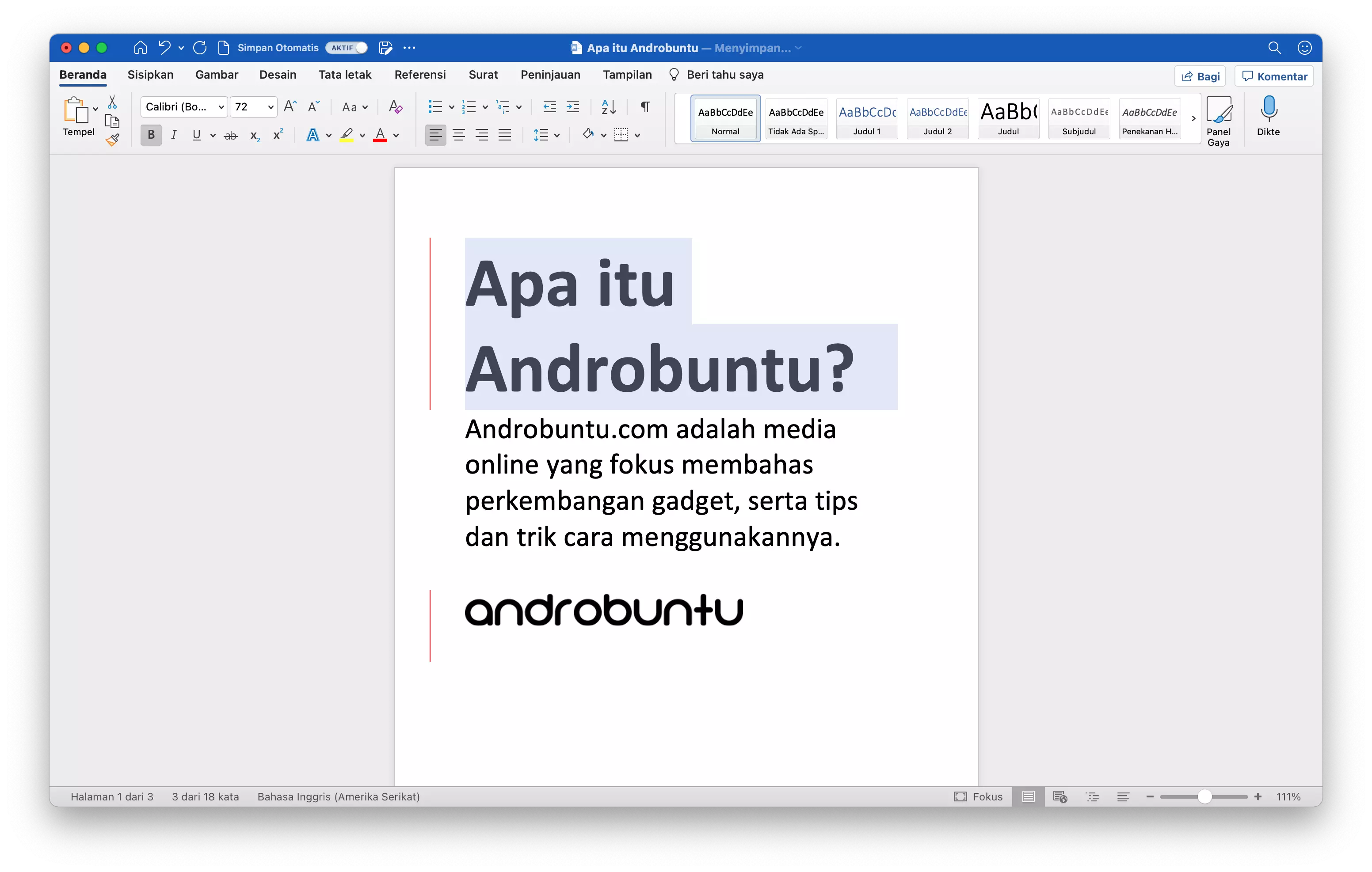 Cara Memperbesar atau Memperkecil Huruf di Microsoft Word by Androbuntu 3