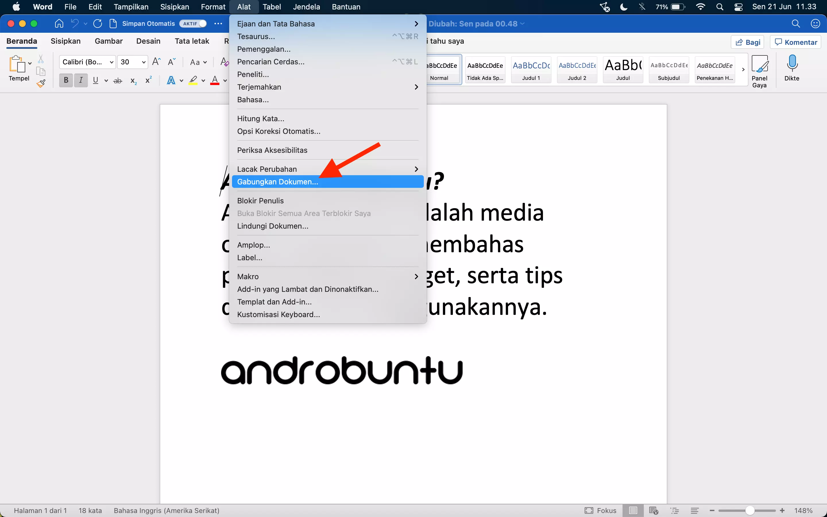 Cara Menggabungkan Dokumen di Microsoft Word by Androbuntu 2