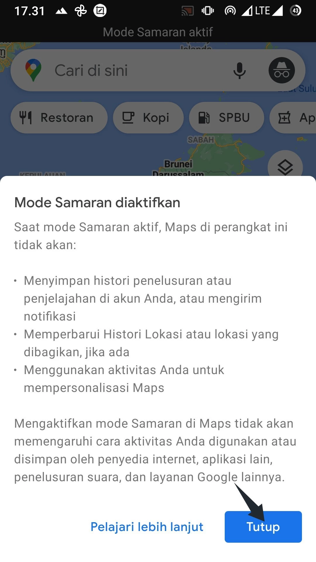 Cara Menggunakan Google Maps dalam Mode Incognito by Androbuntu 3