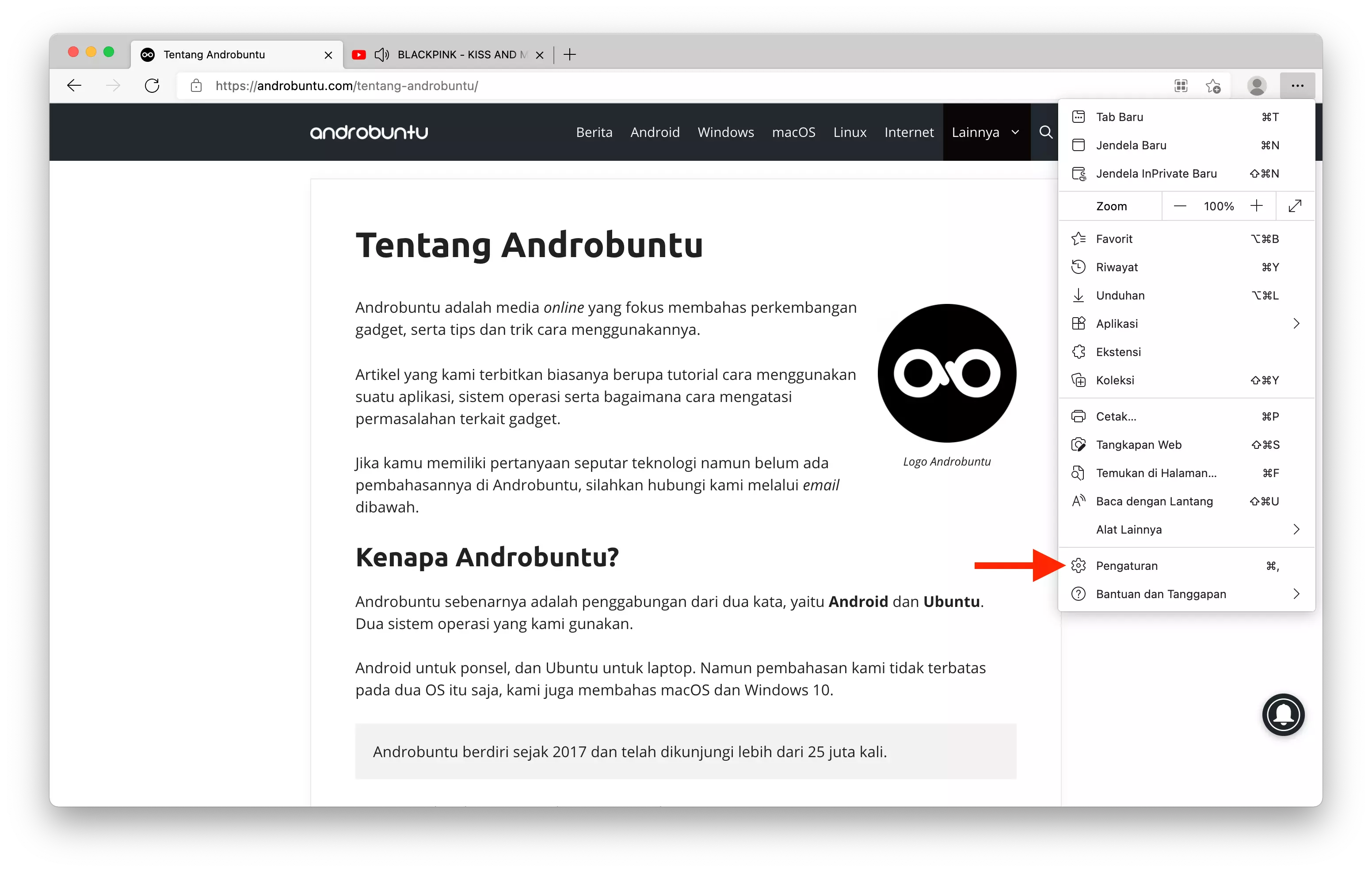 Cara Menghapus Riwayat Penelusuran di Microsoft Edge by Androbuntu 2