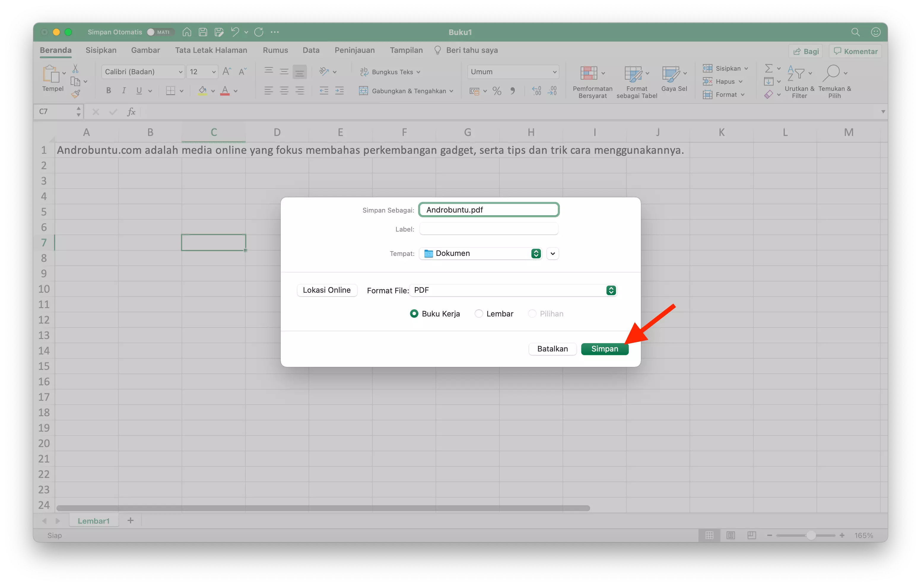 Cara Mengubah Dokumen Excel ke PDF by Androbuntu 3