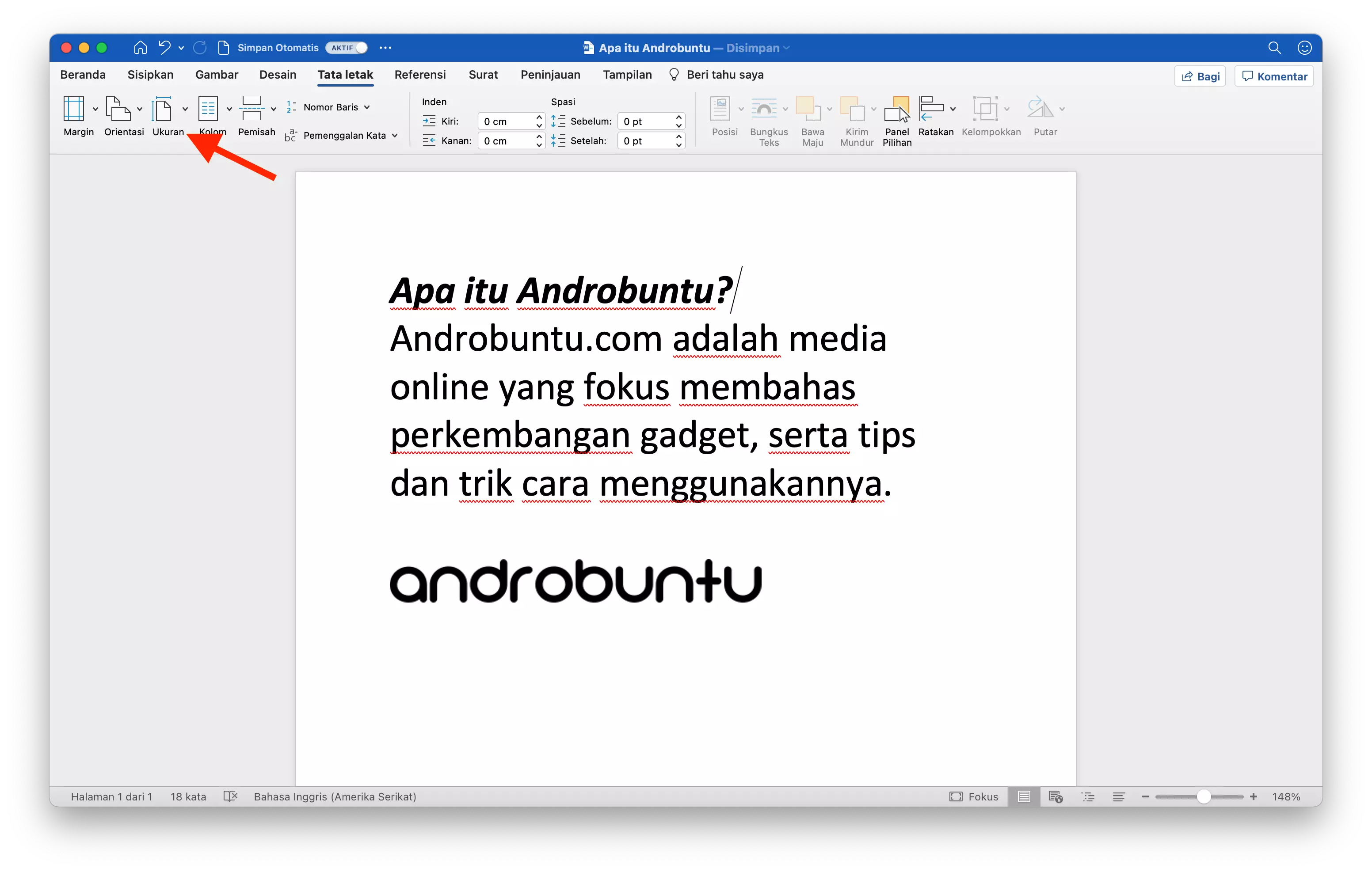Cara Mengubah Ukuran Kertas di Microsoft Word by Androbuntu 2