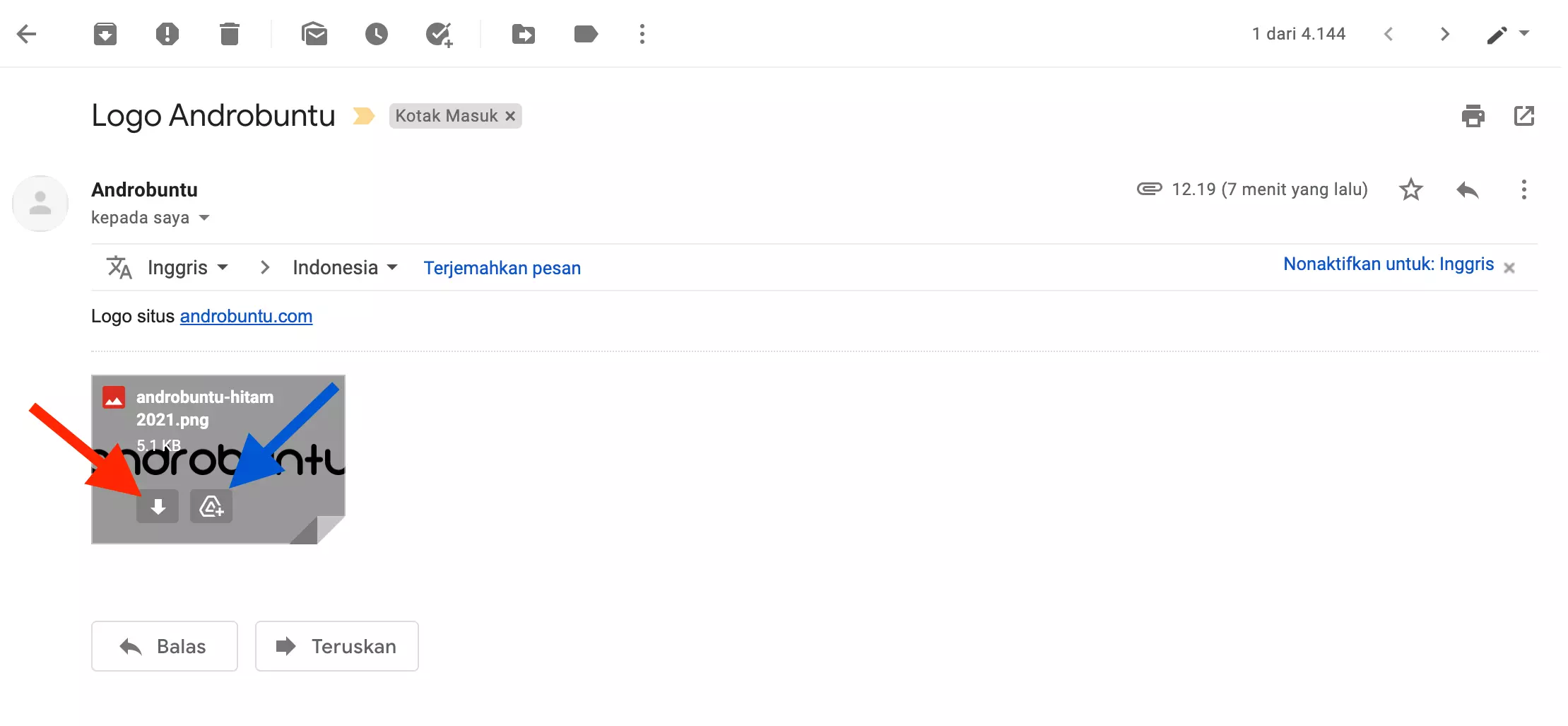 Cara Menyimpan Lampiran Gmail by Androbuntu 2