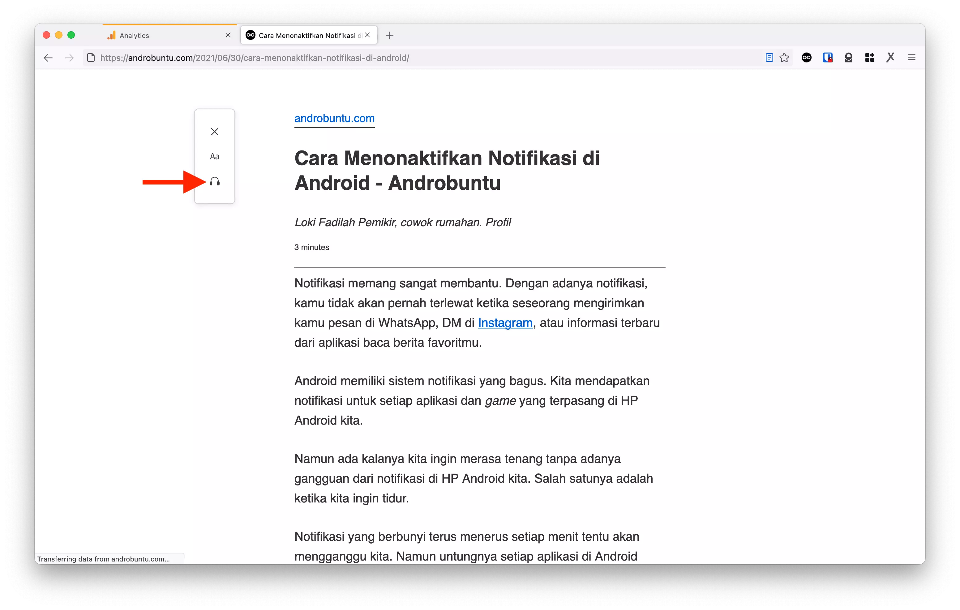 Cara Agar Firefox Membacakan Artikel by Androbuntu 2