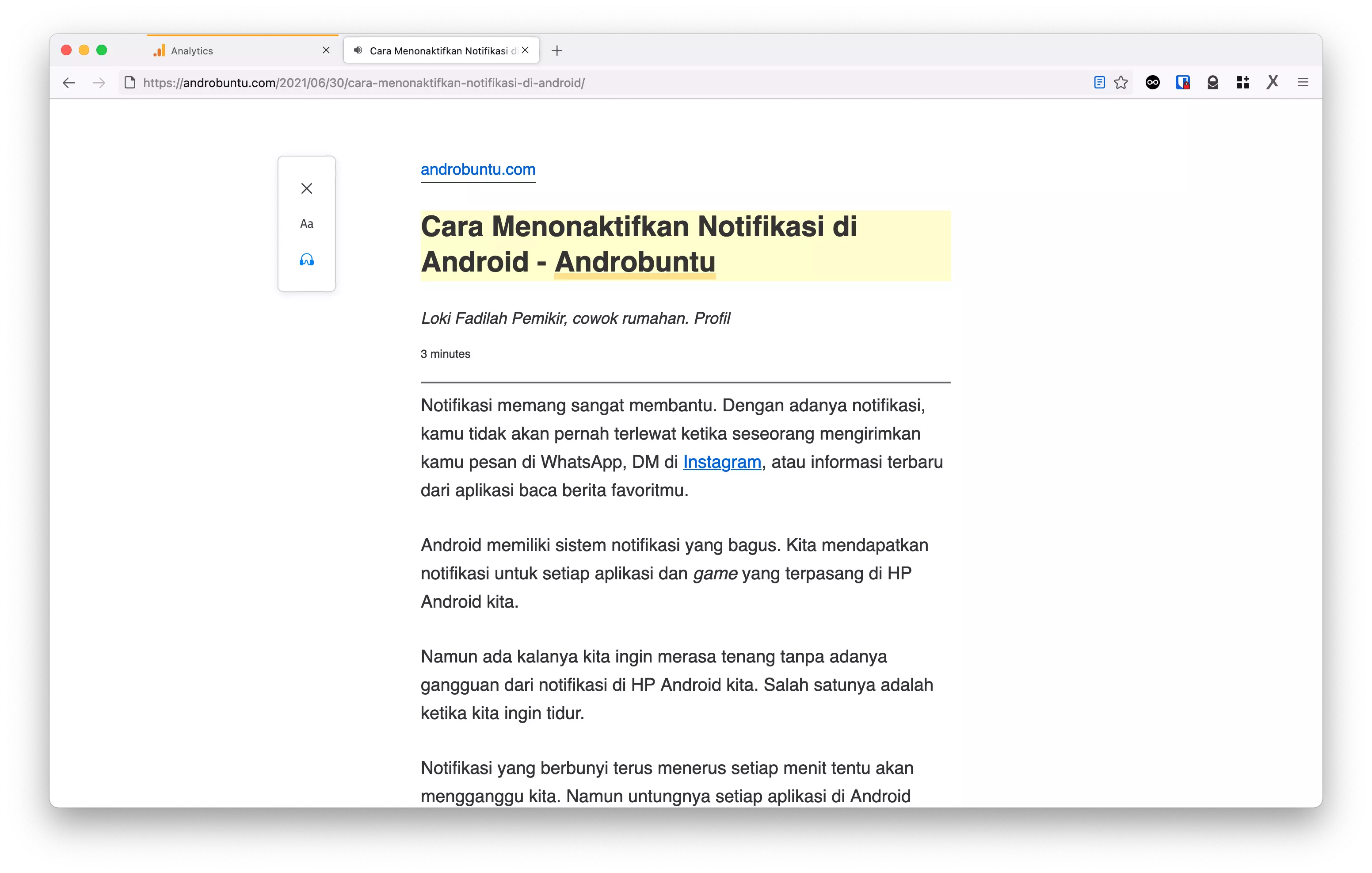 Cara Agar Firefox Membacakan Artikel by Androbuntu 4