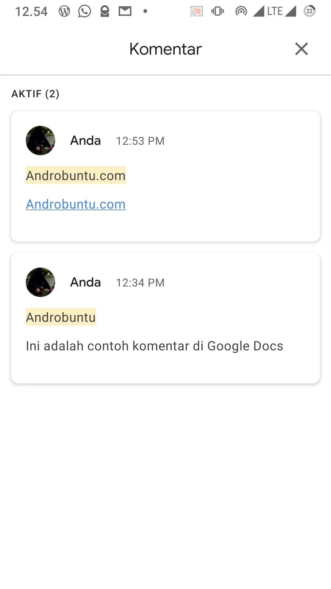 Cara Menambahkan Komentar di Google Docs by Androbuntu 9