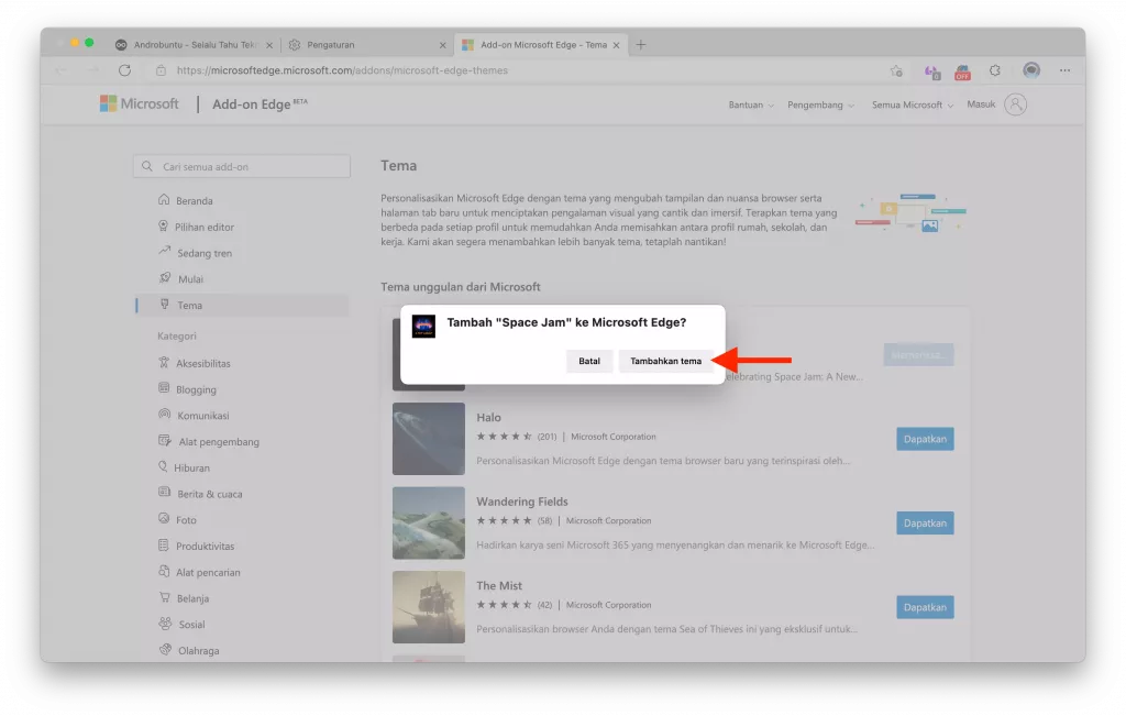 Cara Mengganti Tema Microsoft Edge by Androbuntu 6