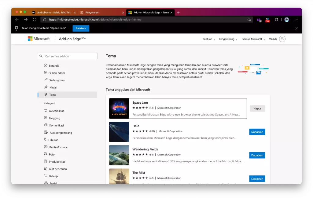 Cara Mengganti Tema Microsoft Edge by Androbuntu 7