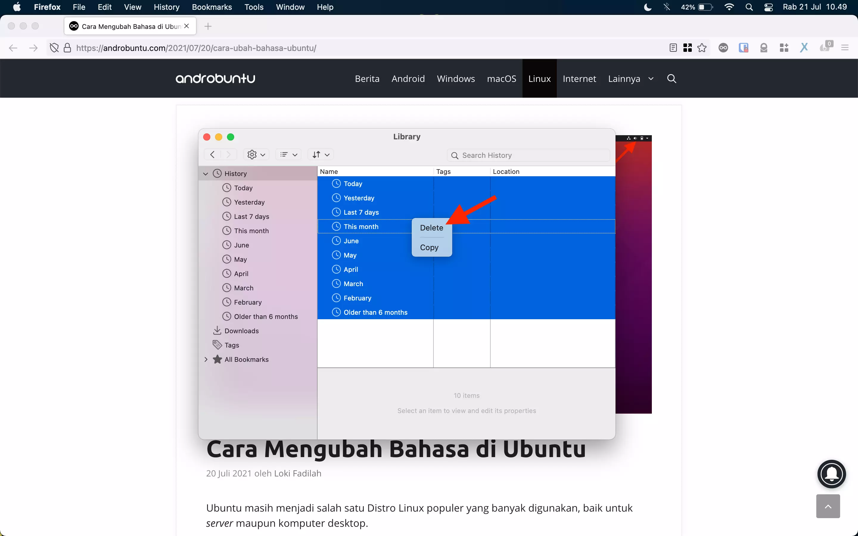 Cara Menghapus Riwayat Penelusuran di Firefox by Androbuntu 13