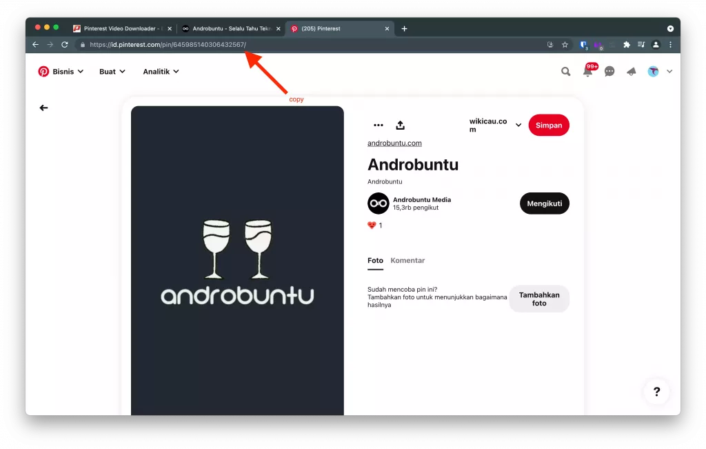 Cara Download Video Pinterest di Android dan Komputer by Androbuntu 7