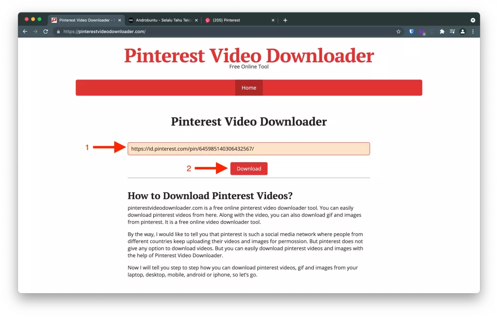 Cara Download Video Pinterest di Android dan Komputer by Androbuntu 8