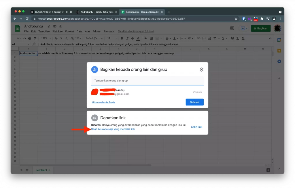 Cara Membuat Google Spreadsheet dapat Diakses Semua Orang by Androbuntu 4