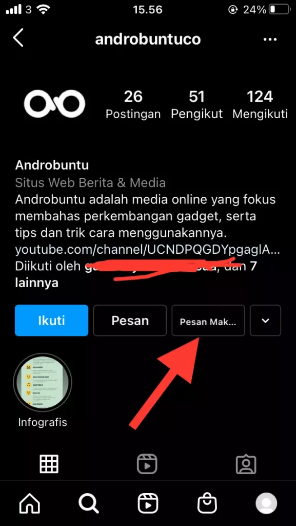 Cara Menambahkan Tombol Tindakan di Instagram by Androbuntu 7