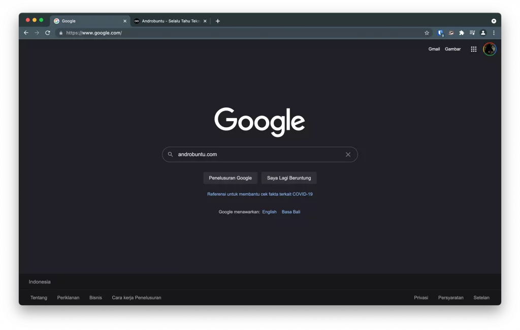 Cara Mengaktifkan Dark Mode di Google by Androbuntu 5