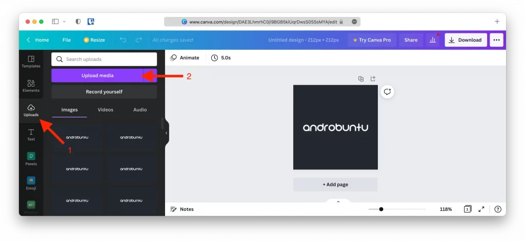 Cara Upload Gambar ke Canva by Androbuntu 2