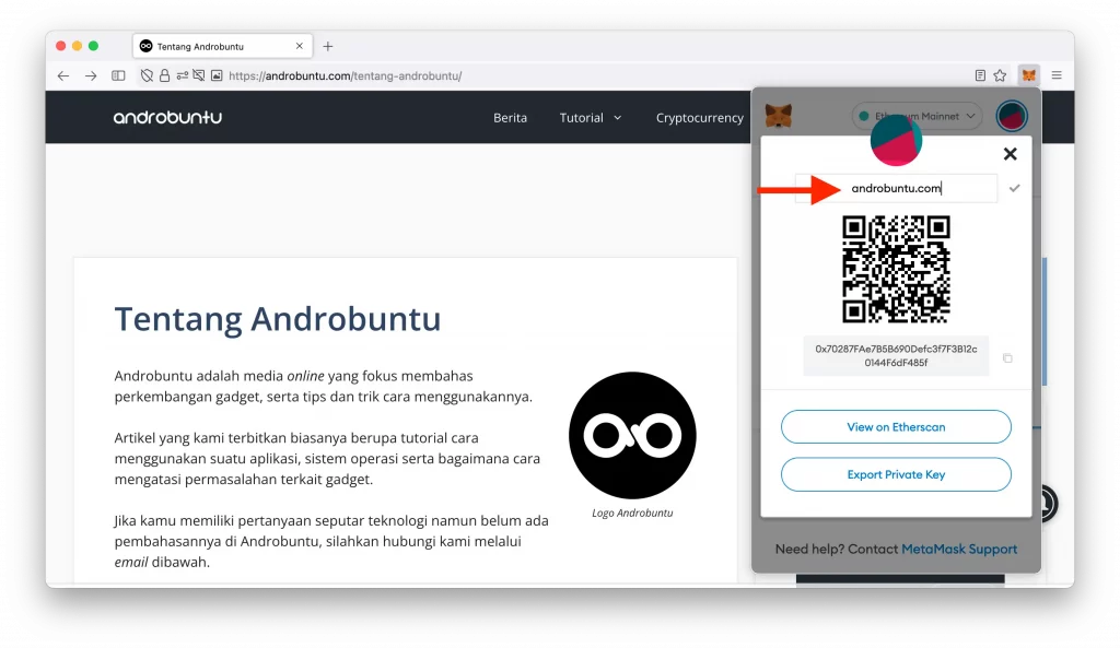 Cara Mengganti Nama Dompet di MetaMask by Androbuntu 4