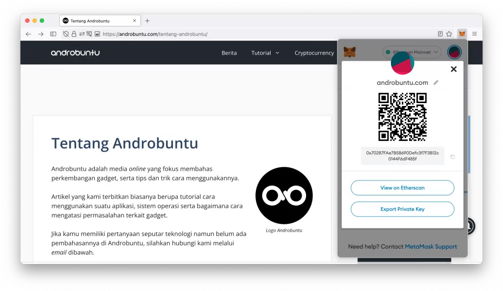 Cara Mengganti Nama Dompet di MetaMask by Androbuntu 5