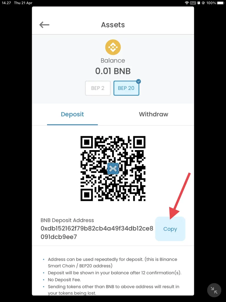 Cara Kirim Coin dari Trust Wallet ke Indodax by Androbuntu 4