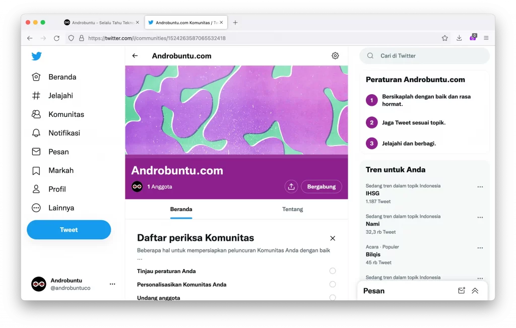 Cara Membuat Komunitas di Twitter by Androbuntu 5