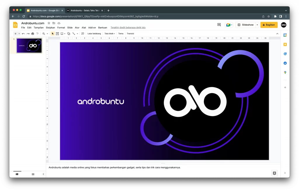 Bagaimana mengubah latar belakang Google Slides di Androbuntu 5