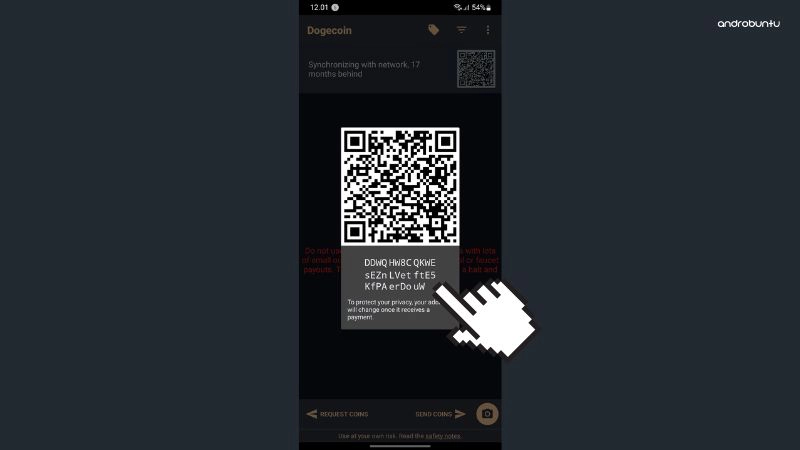 Cara menggunakan Dogecoin Wallet di ponsel Android di Android 3