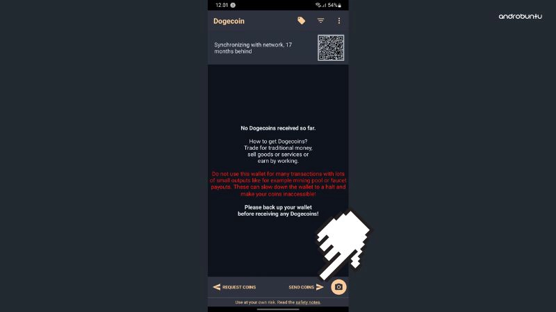 Cara menggunakan Dogecoin Wallet di ponsel Android di Android 4