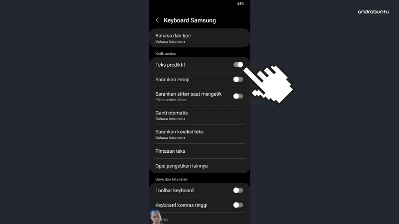 Cara Menonaktifkan Koreksi Otomatis Keyboard di HP Samsung by Androbuntu 3