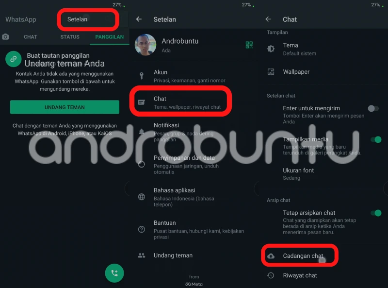 Cara Mencadangkan WhatsApp ke Google Drive by Androbuntu 1