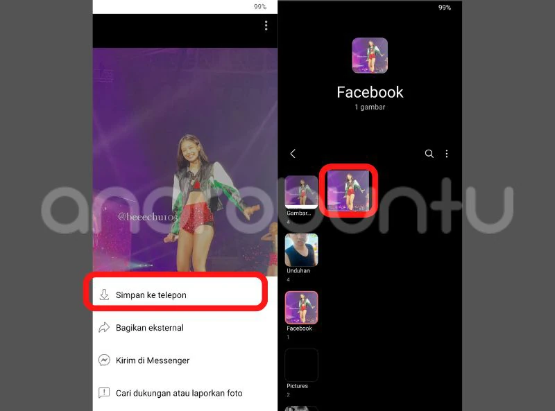 Cara Menyimpan Foto Facebook ke Galeri HP Android by Androbuntu 2