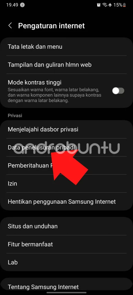 Cara Menghapus Riwayat Penelusuran di Samsung Internet by Androbuntu 2