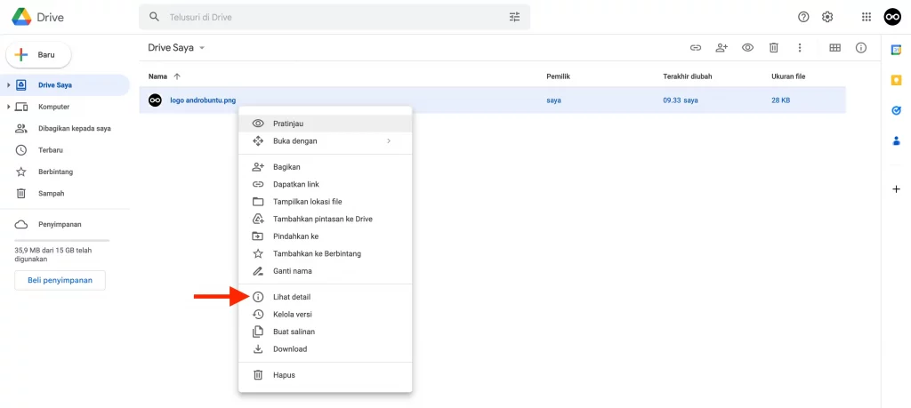 Cara menambahkan Deskripsi File dan Folder di Google Drive by Androbuntu 1