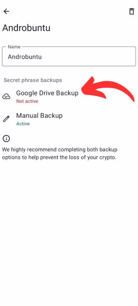 Cara Backup Trust Wallet ke Google Drive 3