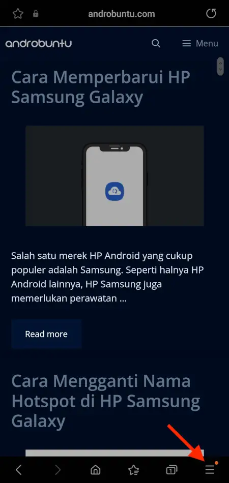 Cara Bookmark Website di Samsung Internet 1